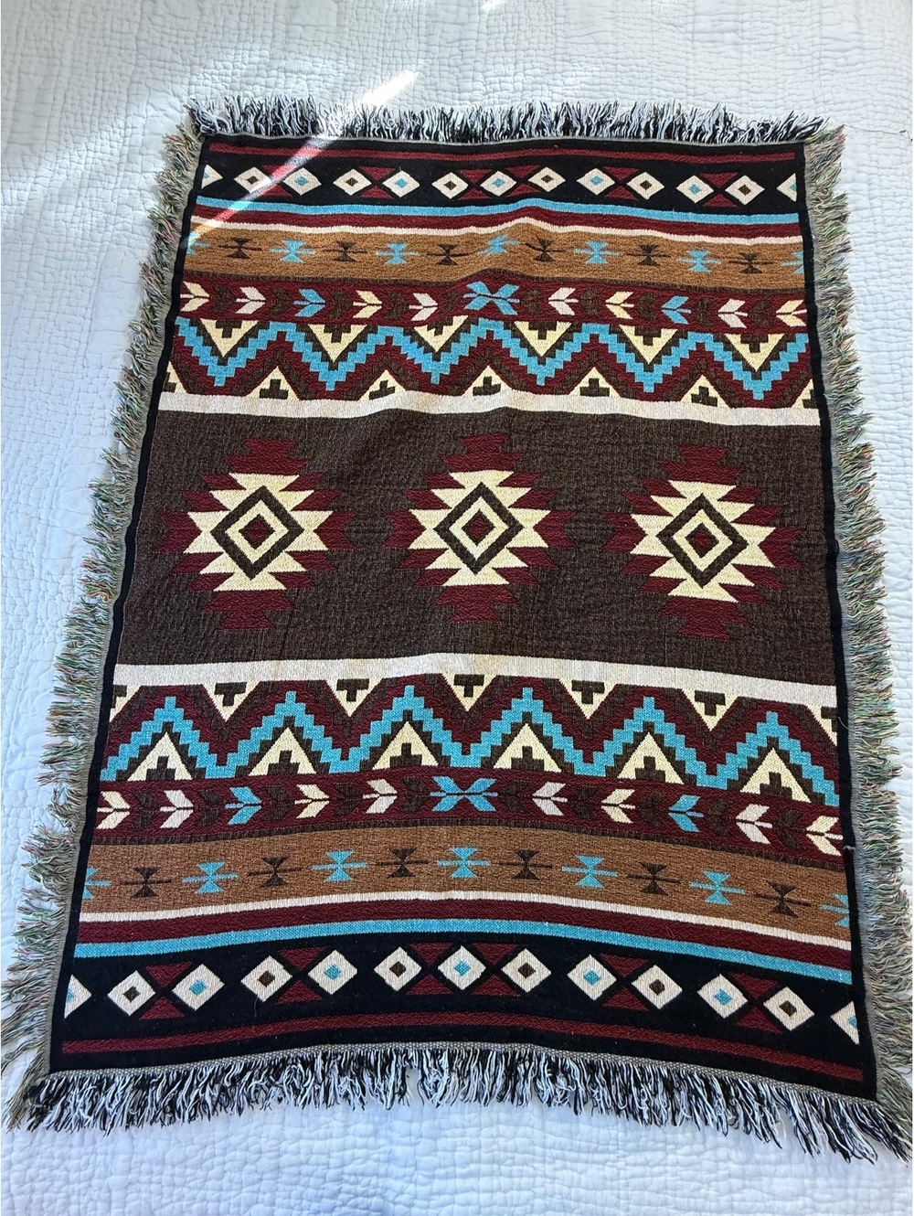 Canyon Sky Southwestern Woven Tapestry Blanket 40x50” 80% Polyester (t&b4/0180)